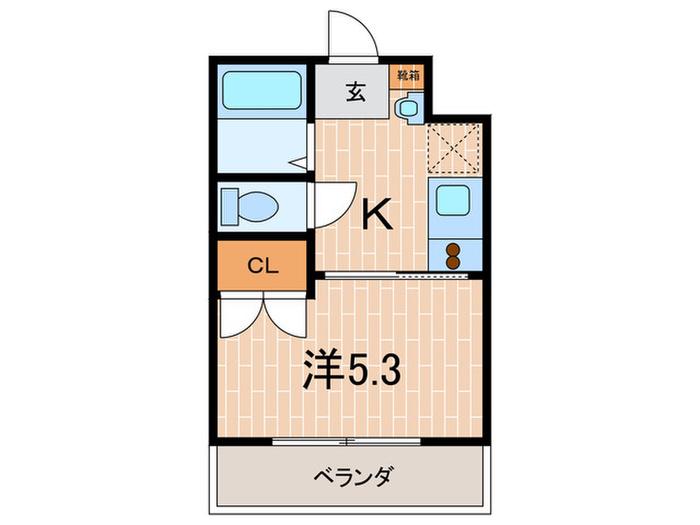 川原ハイツ(1K/1階)の間取り写真