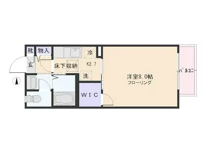 エクセルコート(1K/1階)の間取り写真