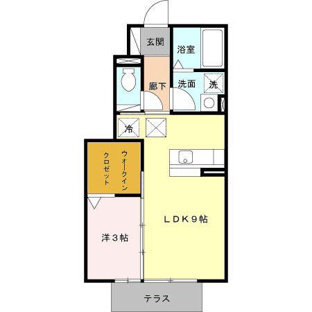 シャンクレール(1LDK/1階)の間取り写真