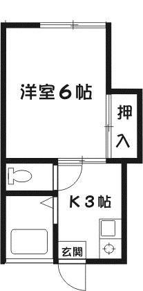 エクセル厚木(1K/1階)の間取り写真