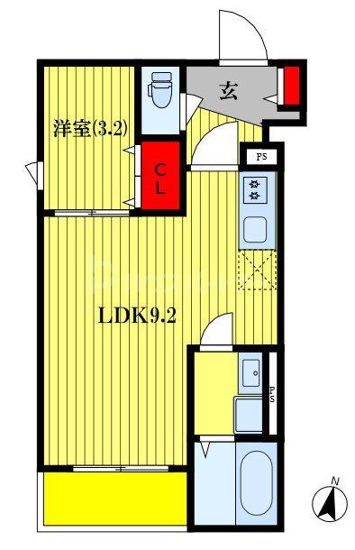 REGALEST 祐光(1LDK/1階)の間取り写真