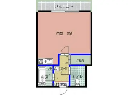 フローレン津上(ワンルーム/3階)の間取り写真