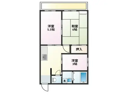 セトルプレイス相武台(3K/3階)の間取り写真