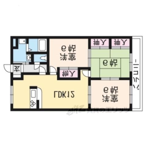 ビューパレスHYS(3LDK/3階)の間取り写真