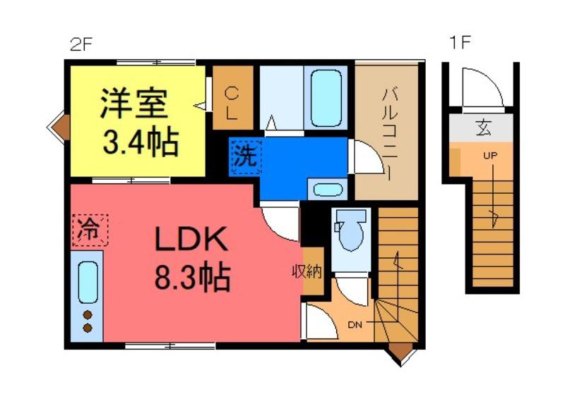 リーブルファイン新小岩(1LDK/2階)の間取り写真