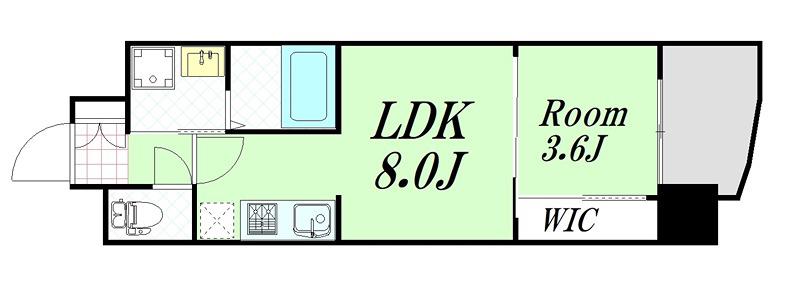 セレニテ福島アリア(1LDK/9階)の間取り写真