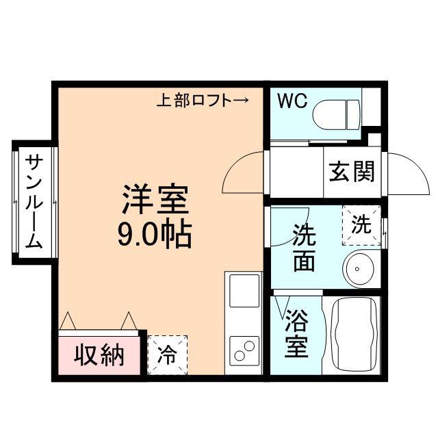 SHINE SQUARE(ワンルーム/2階)の間取り写真