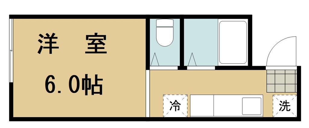仙台市地下鉄南北線 台原駅 徒歩7分 3階建 築39年(1K/3階)の間取り写真
