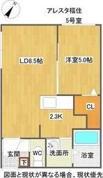 ALESTA福住(1LDK/4階)の間取り写真