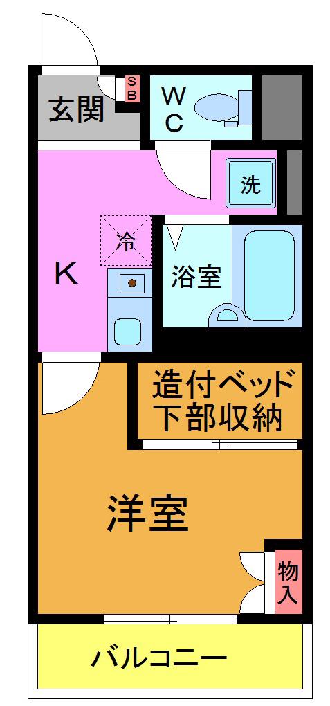 CRANEIII(1K/3階)の間取り写真