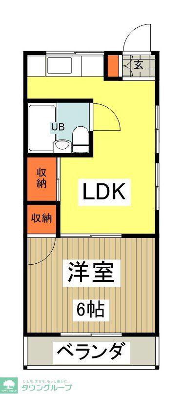 ハイツ戸田(1LDK/3階)の間取り写真