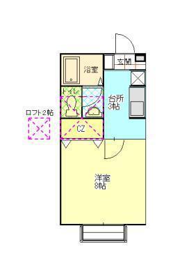 オアーゼM(1K/2階)の間取り写真