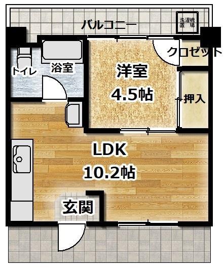 LUMIUS MATSUMOTO(1LDK/2階)の間取り写真