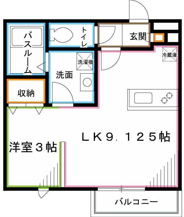 GARDEN HILLSI(1LDK/1階)の間取り写真