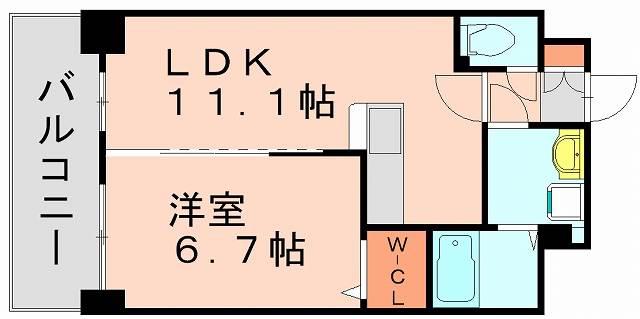 トラント・ドゥ博多(1LDK/5階)の間取り写真