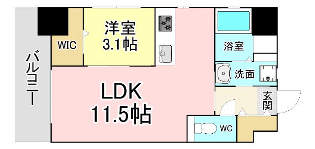 FLATS別院(1LDK/2階)の間取り写真