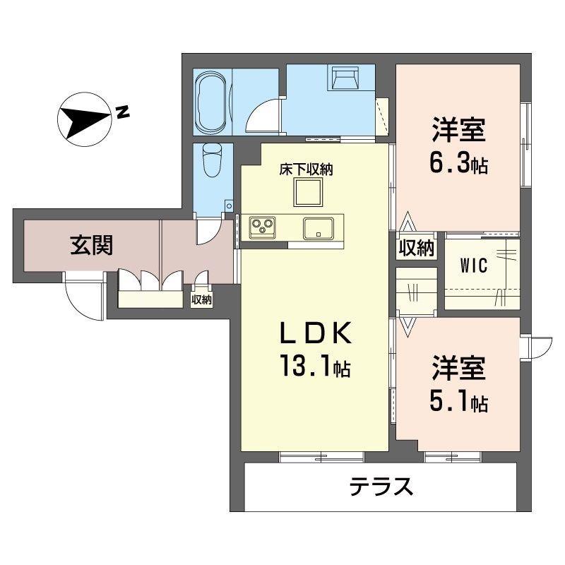 ルミナス中葛西(2LDK/1階)の間取り写真