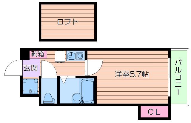 メッセージ関大前(1K/3階)の間取り写真