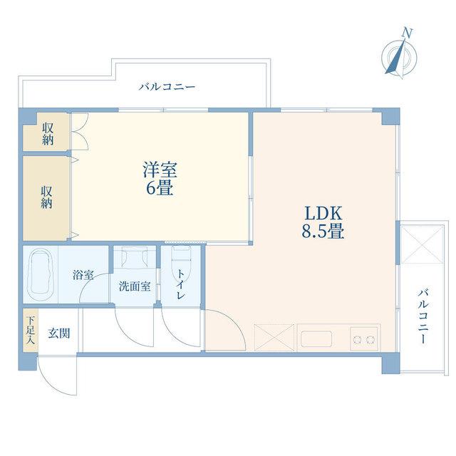 フジタビル(1LDK/4階)の間取り写真