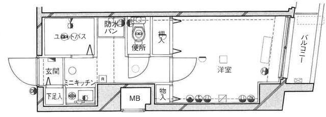 ヴェルステージ中野新橋(1K/4階)の間取り写真