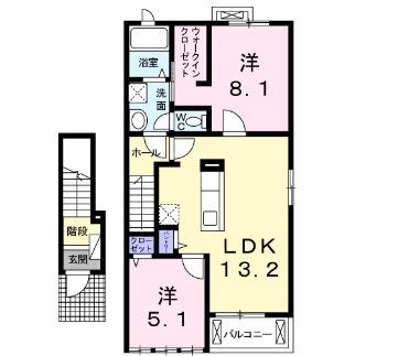 リラッサ(2LDK/2階)の間取り写真