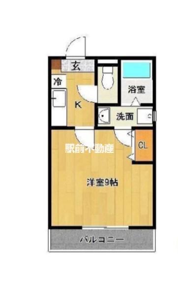リブレア久留米駅前B棟(1K/2階)の間取り写真