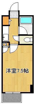 コンドミニアム北九大前(1K/3階)の間取り写真