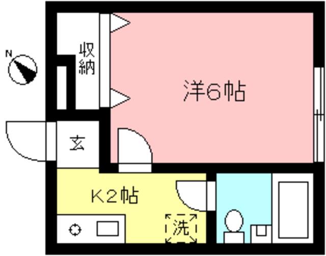 ハイツ三泉A棟(1K/1階)の間取り写真