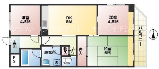 メゾンエスポワール(3DK/3階)の間取り写真