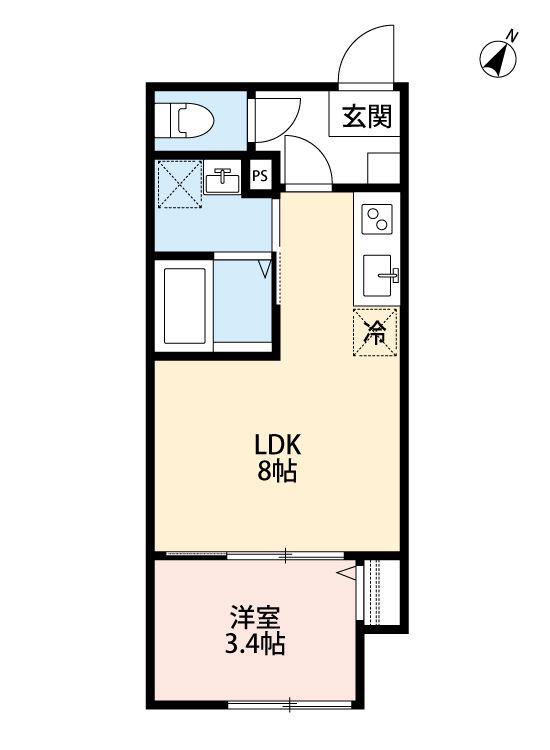 ROBOT HOME 上本郷(1LDK/3階)の間取り写真