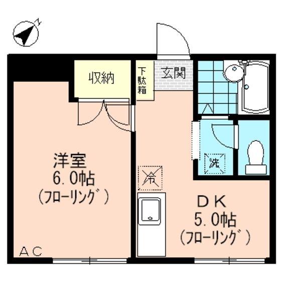 メゾンエイト(1K/1階)の間取り写真