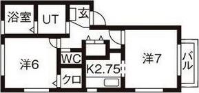 ステーションパーク柳原X(1LDK/2階)の間取り写真
