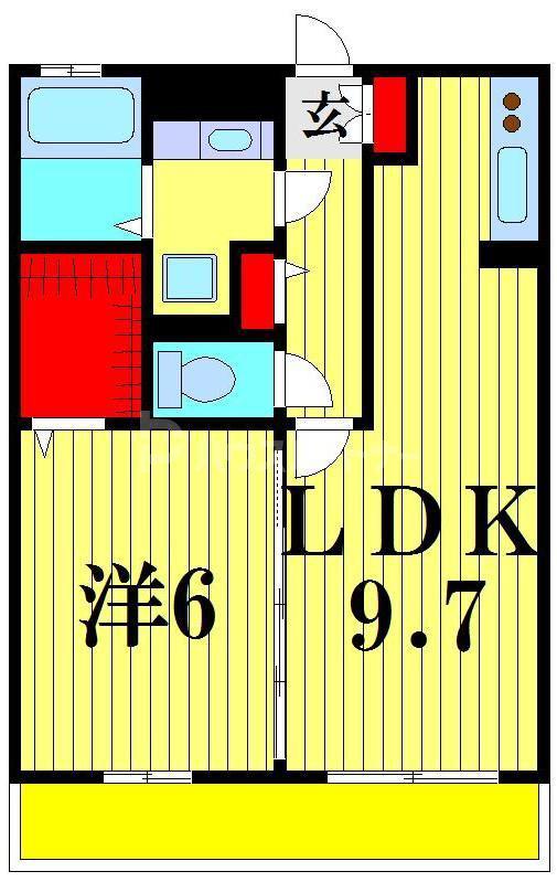 シエルルージュ松戸(1LDK/3階)の間取り写真