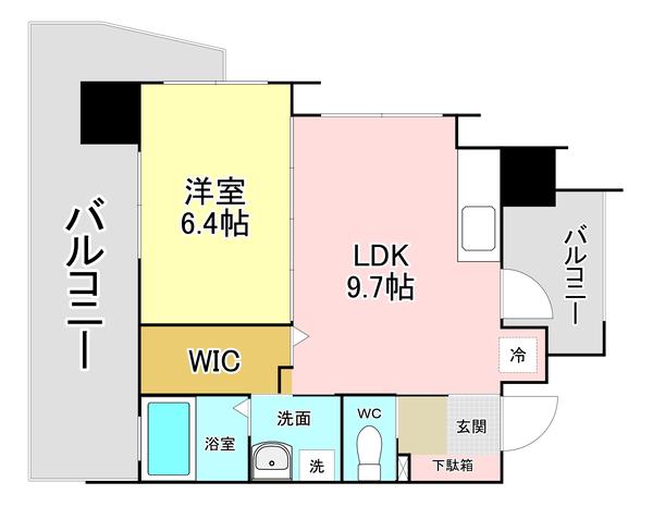 フェルト127(1LDK/15階)の間取り写真