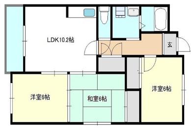 ブエナビスタ高砂(3LDK/4階)の間取り写真