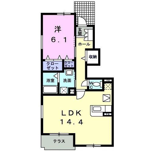 ヴィラ・シャルマン(1LDK/1階)の間取り写真