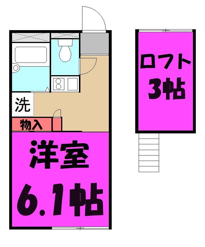 ルミエール(1K/1階)の間取り写真