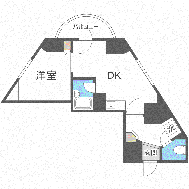 ライオンズシティ円山(1LDK/7階)の間取り写真