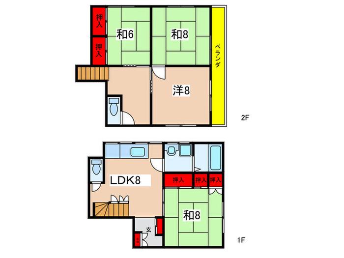 コーポ柴崎(4LDK/1階)の間取り写真
