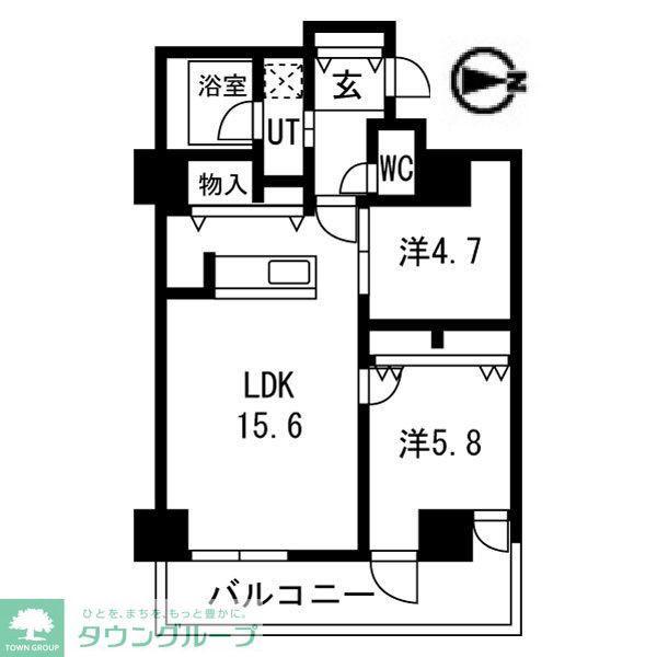 シティコート目黒4棟(2LDK/7階)の間取り写真