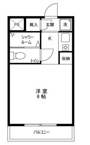 セントヒルズ高砂(1K/1階)の間取り写真