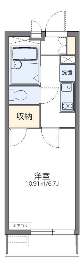 レオパレスフォンターナ老松(1K/1階)の間取り写真