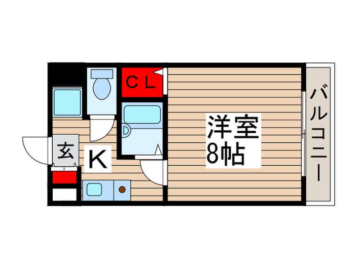 ウェルフェア富浜(1K/1階)の間取り写真