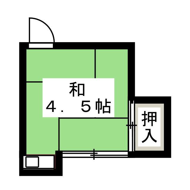 第一日東荘(ワンルーム/2階)の間取り写真