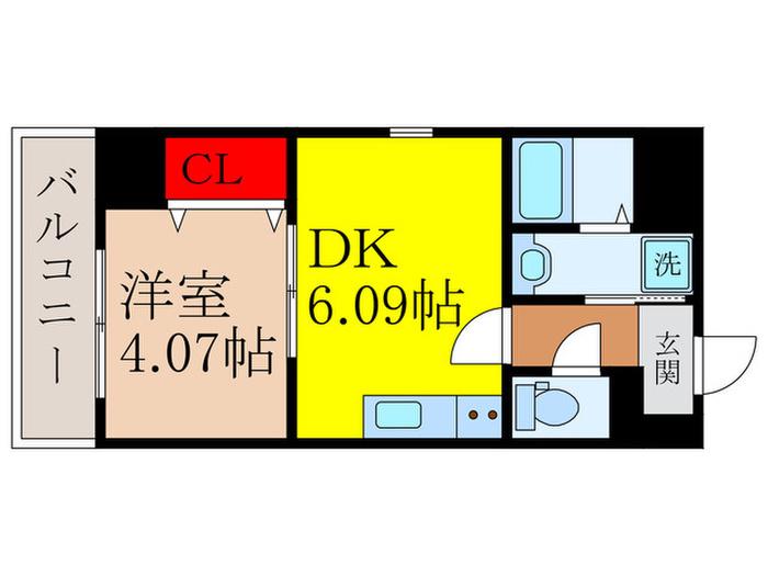 クローバークレア池田(1DK/2階)の間取り写真