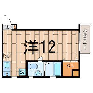 イルマーレ(ワンルーム/2階)の間取り写真