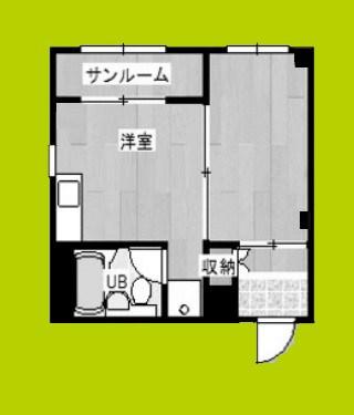 プレアール瓜破西(1DK/4階)の間取り写真