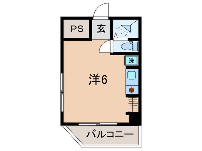 大友ハイツ(ワンルーム/2階)の間取り写真