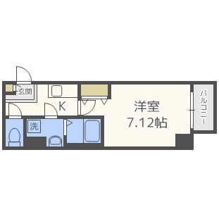 ウインズコート都島(1K/2階)の間取り写真