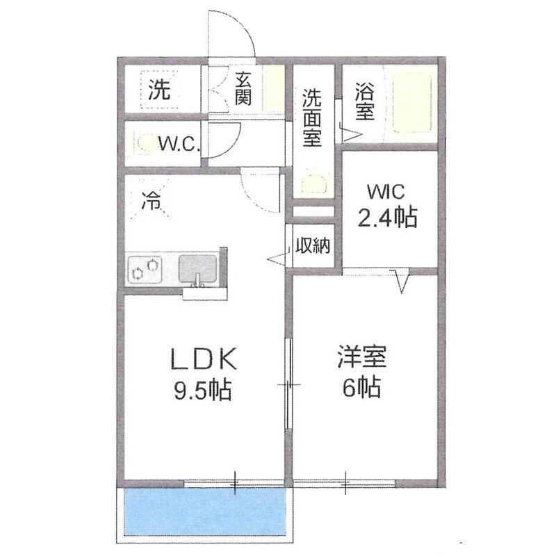 サンシティ妙蓮寺B(1LDK/2階)の間取り写真
